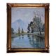 HST painting from the early 20th century "La Sorgue" (Aveyron) signed Chevalier + frame