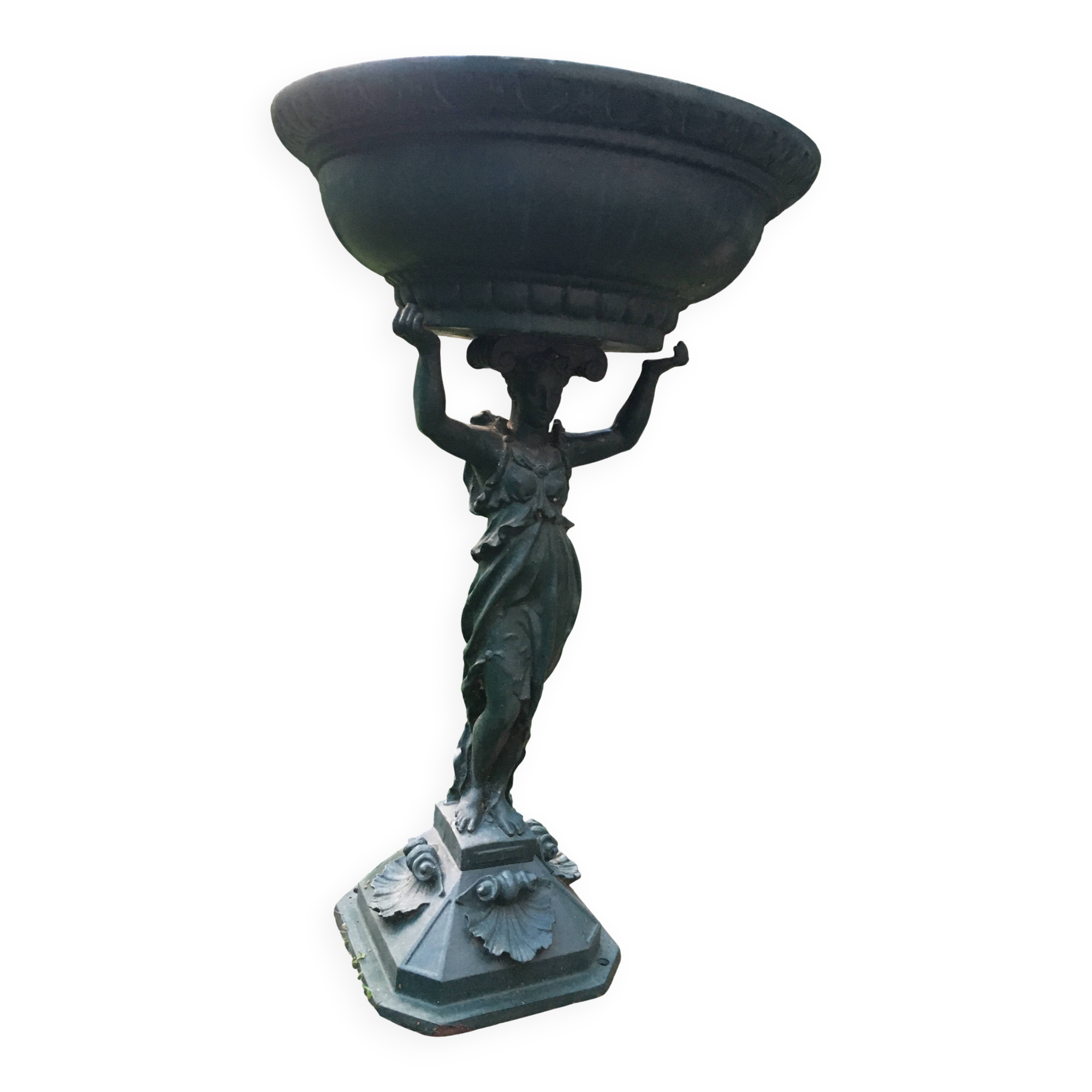 Cast iron caryatid fountain