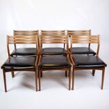 Set Of 6 Dining Room Chairs Model U20 Made In Teak By Johannes Andersen From 1960s