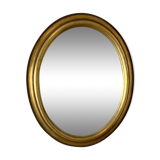 Oval mirror Louis XVI style in gilded wood