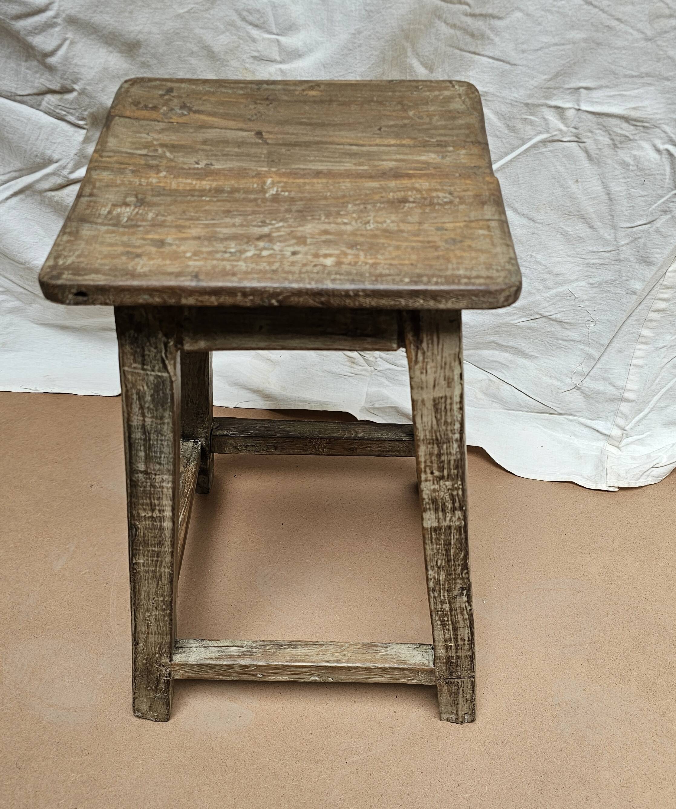 Burmese teak workshop stool