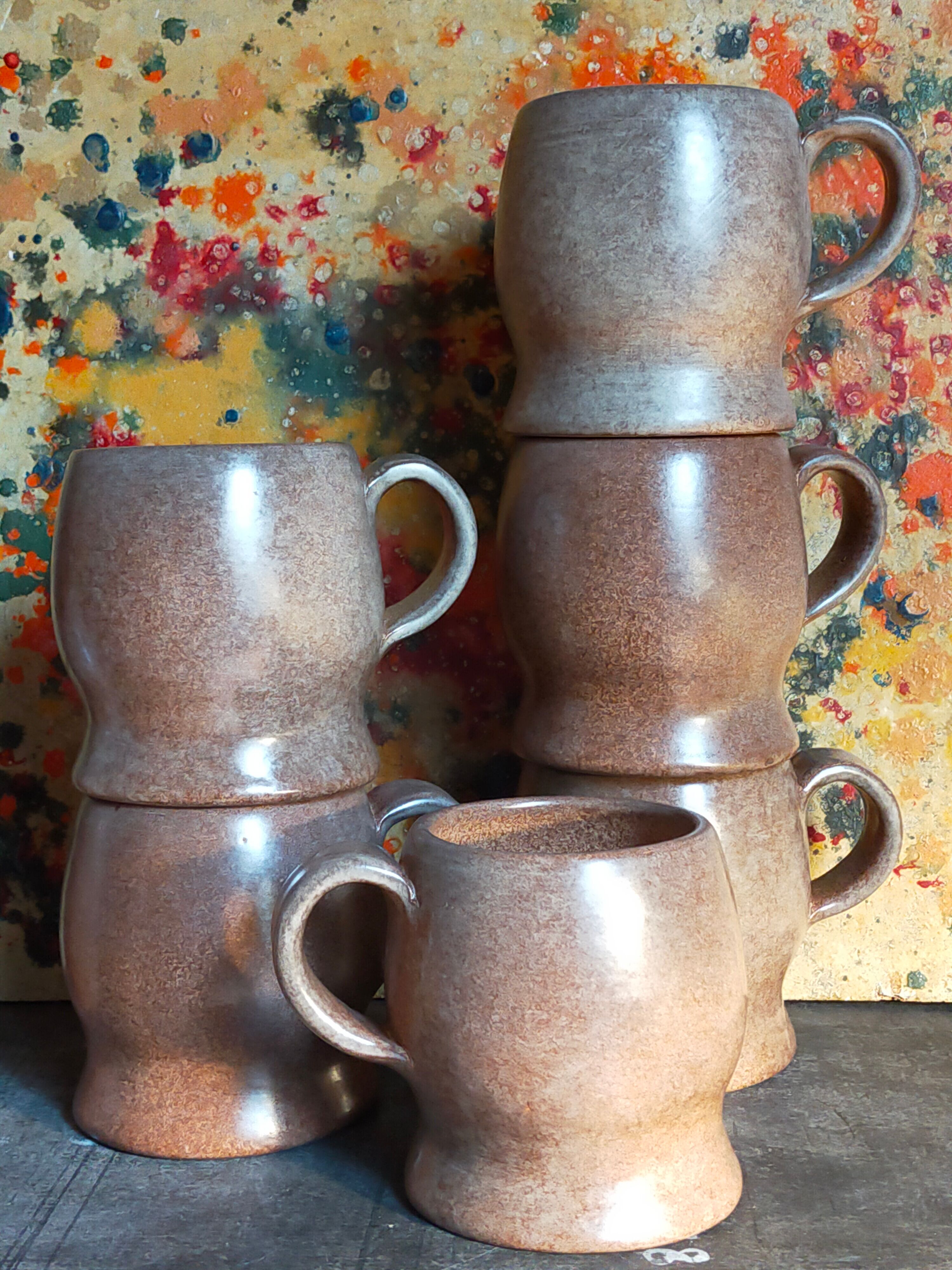 Six chopes céramiques de Max Idlas années 60