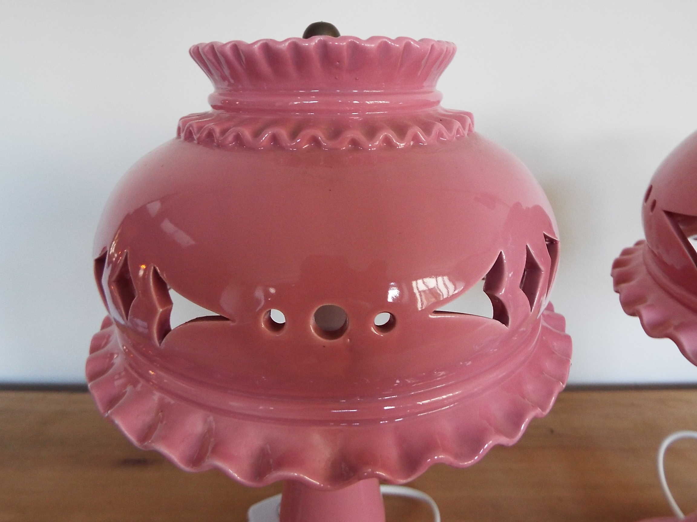 Pair of ceramic lamps