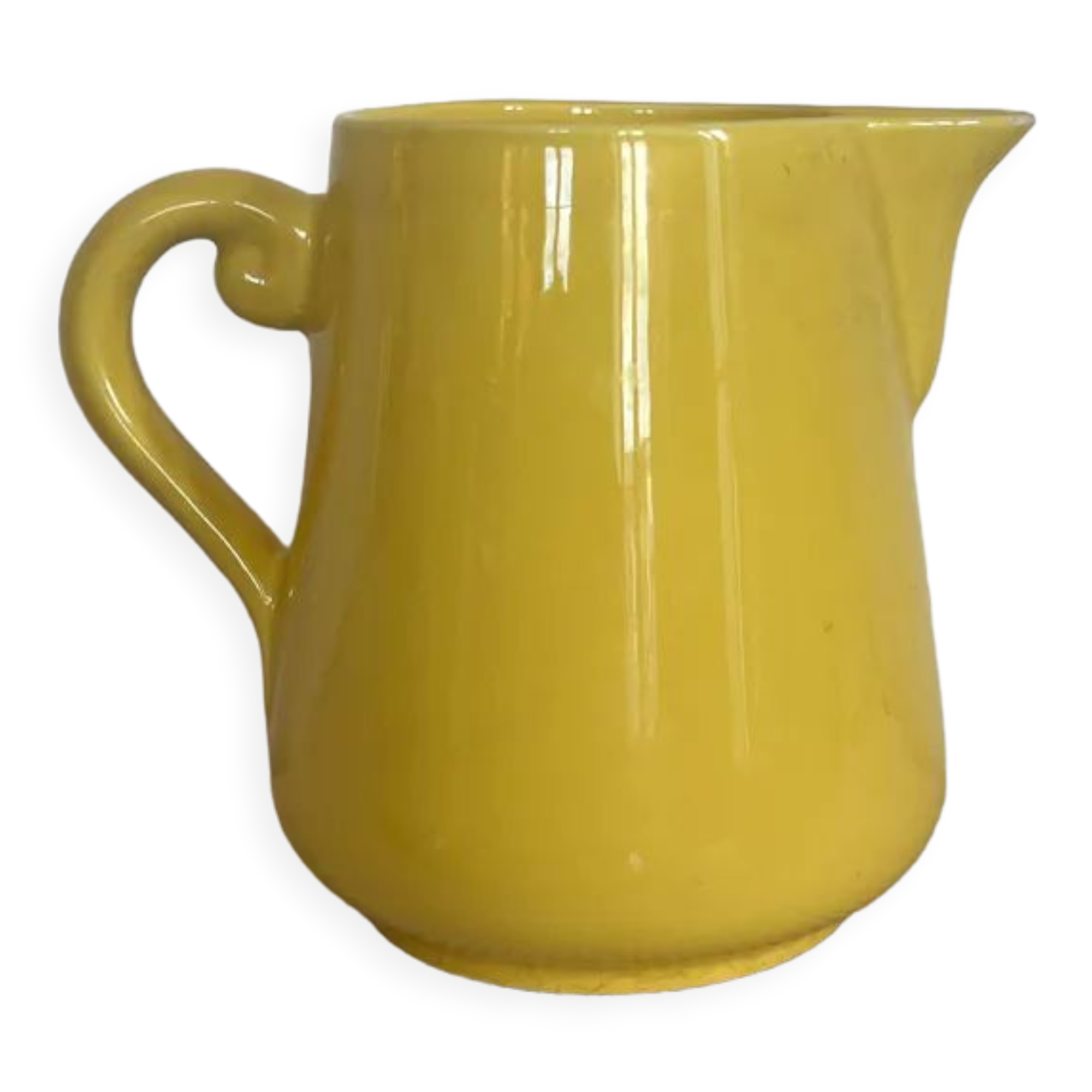 Vintage ceramic yellow pitcher