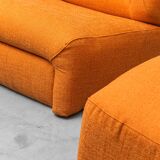 Modular 2-seater sofa in fabric, 1970s vintage modernism