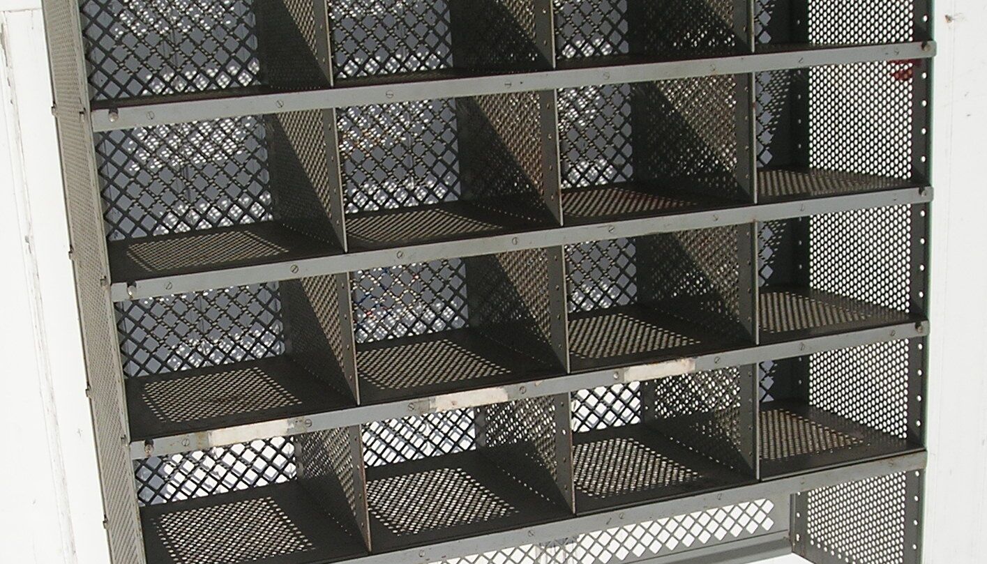 Furniture shelves of postal sorting 1974 to 20 boxes
