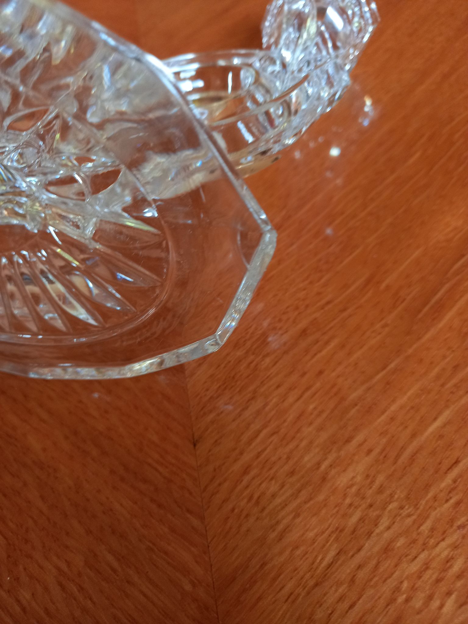 Pair of double glass candle holders