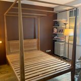 Solid teak canopy bed 160x200