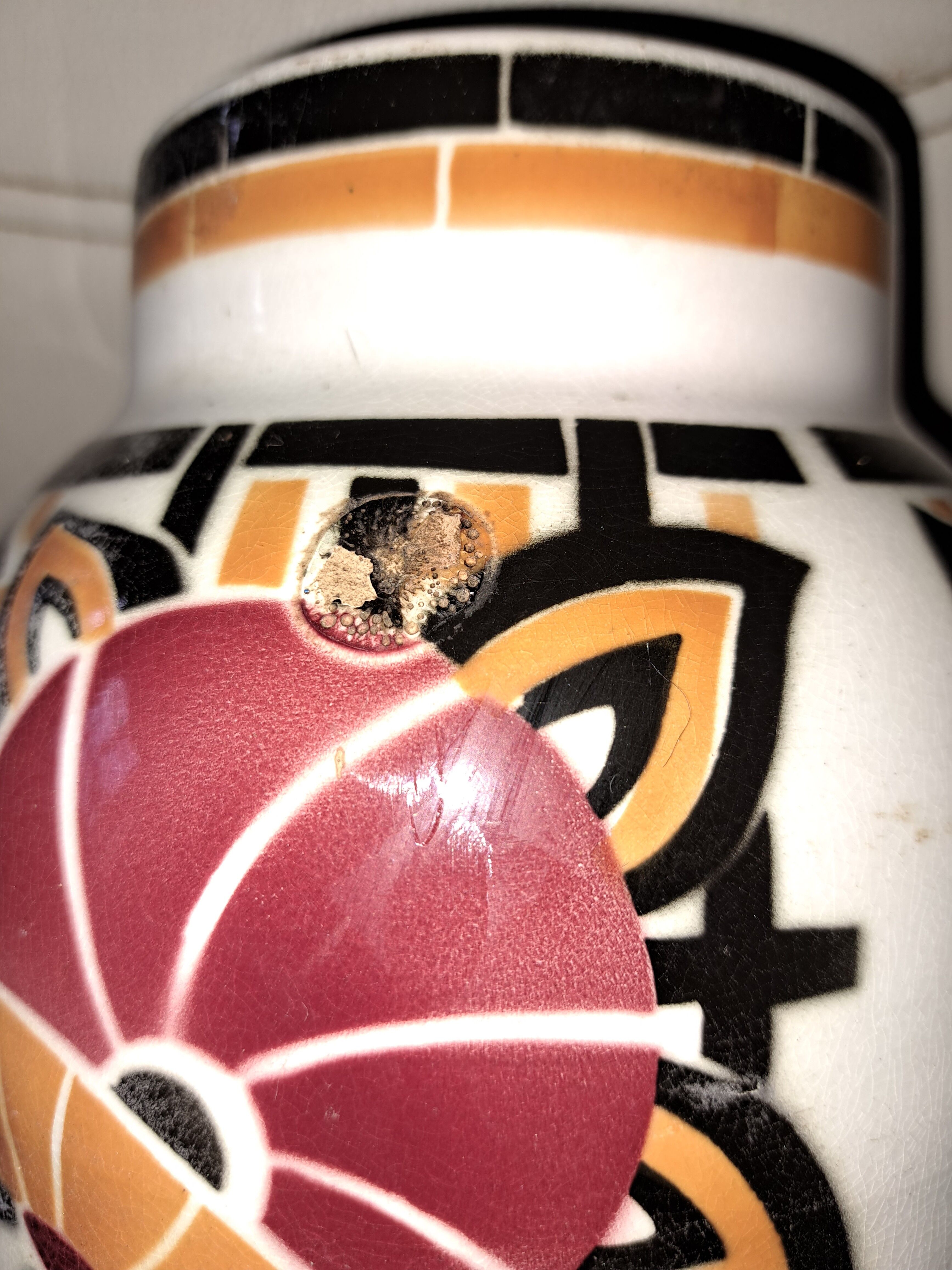 Glazed ceramic vase. Lunéville.