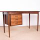 Danish extendable desk, Rosewood and Brass, model OS 51, Arne Vodder.