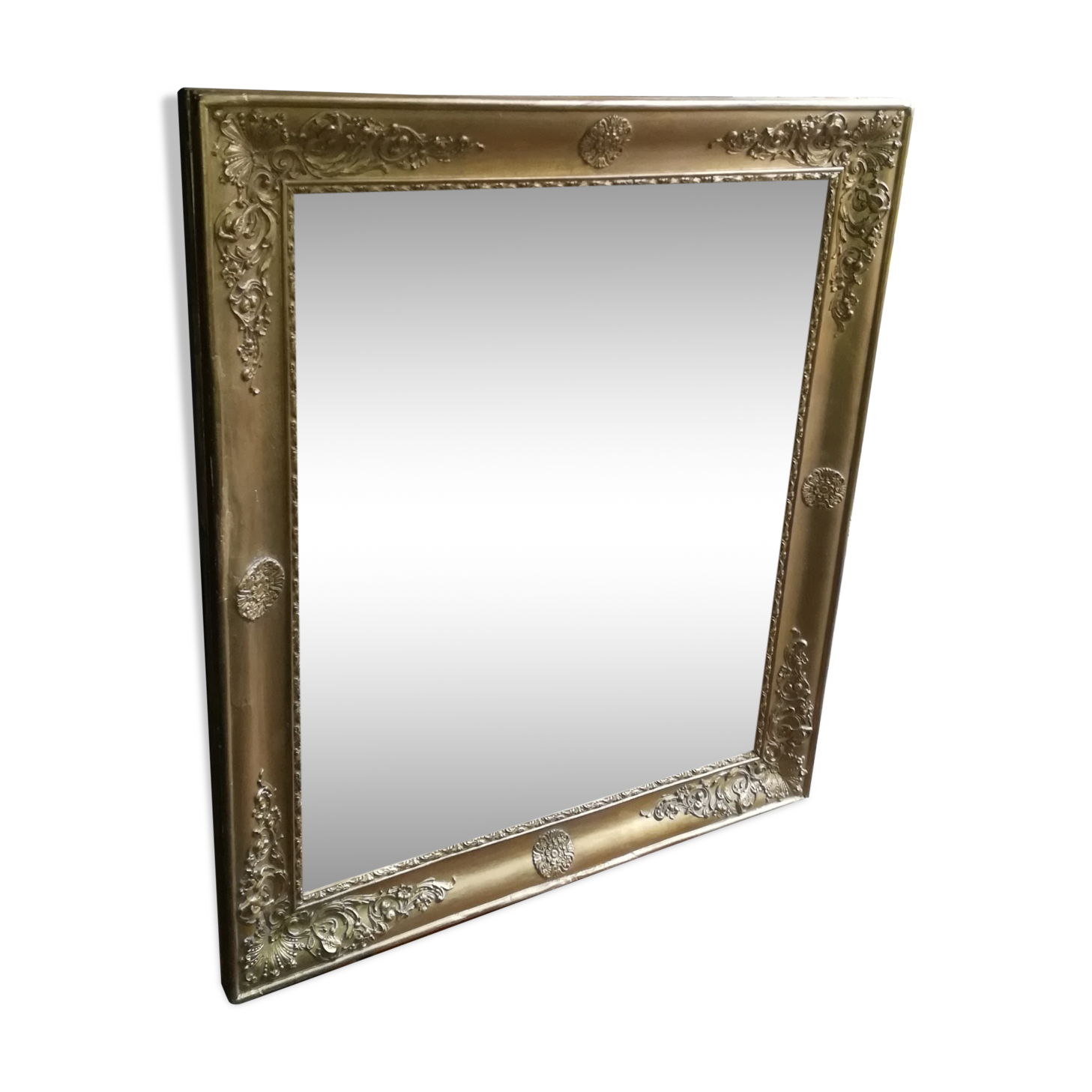 Mirror ancient gilded wood - 73x62cm