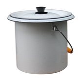 White enamelled bucket