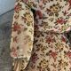 Old shepherdess armchairs louis XV style flocked fabric flower