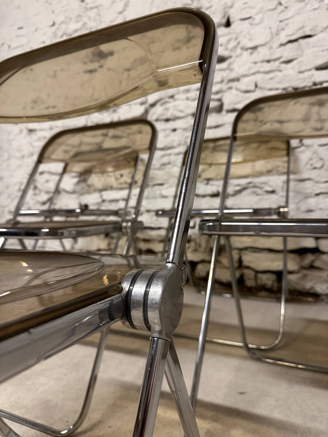 6 Plia chairs by Giancarlo Piretti for Castelli 1970