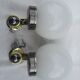 Pair of chromed and opaline metal wall lights