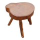 Tabouret Tripode Brutaliste - Bois Massif & Naturel - Esprit Wabi-Sabi