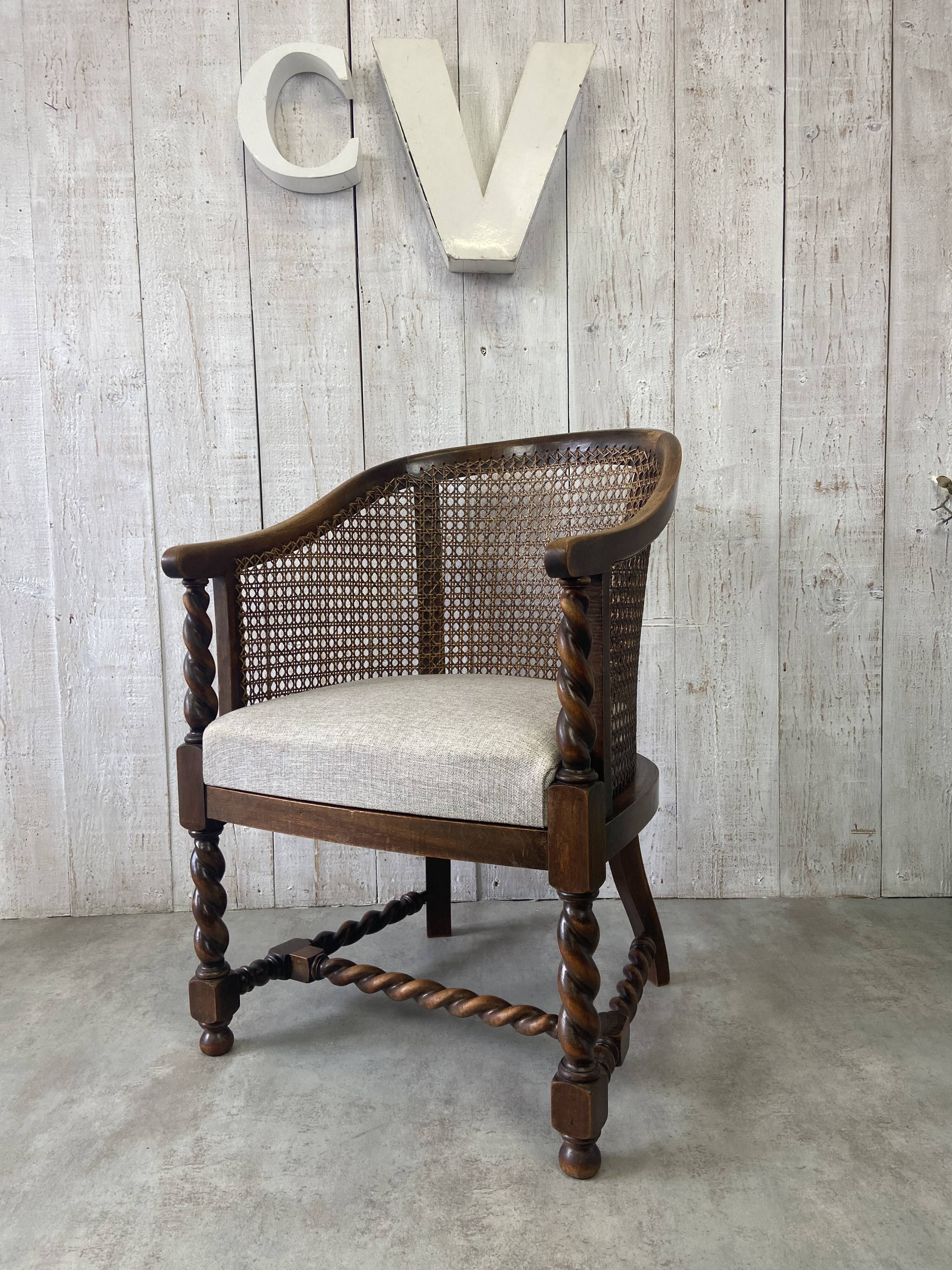 Antique chair with caning