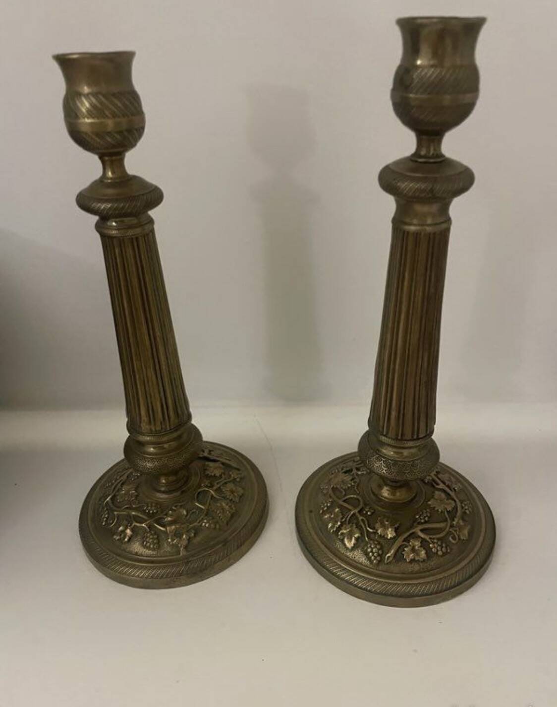 Pair of brass candlesticks