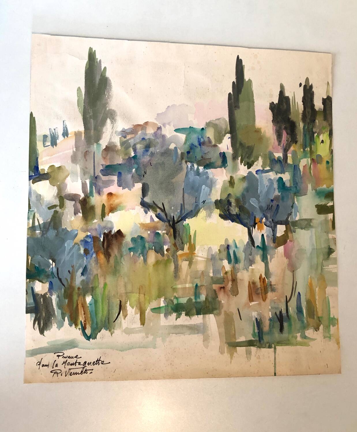 Gouache on paper by Raymond Vernet