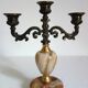 Pair of vintage onyx brass candlesticks