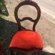 lot of 4 chairs Castle Chippendale, Louis XV late 1800s red velvet