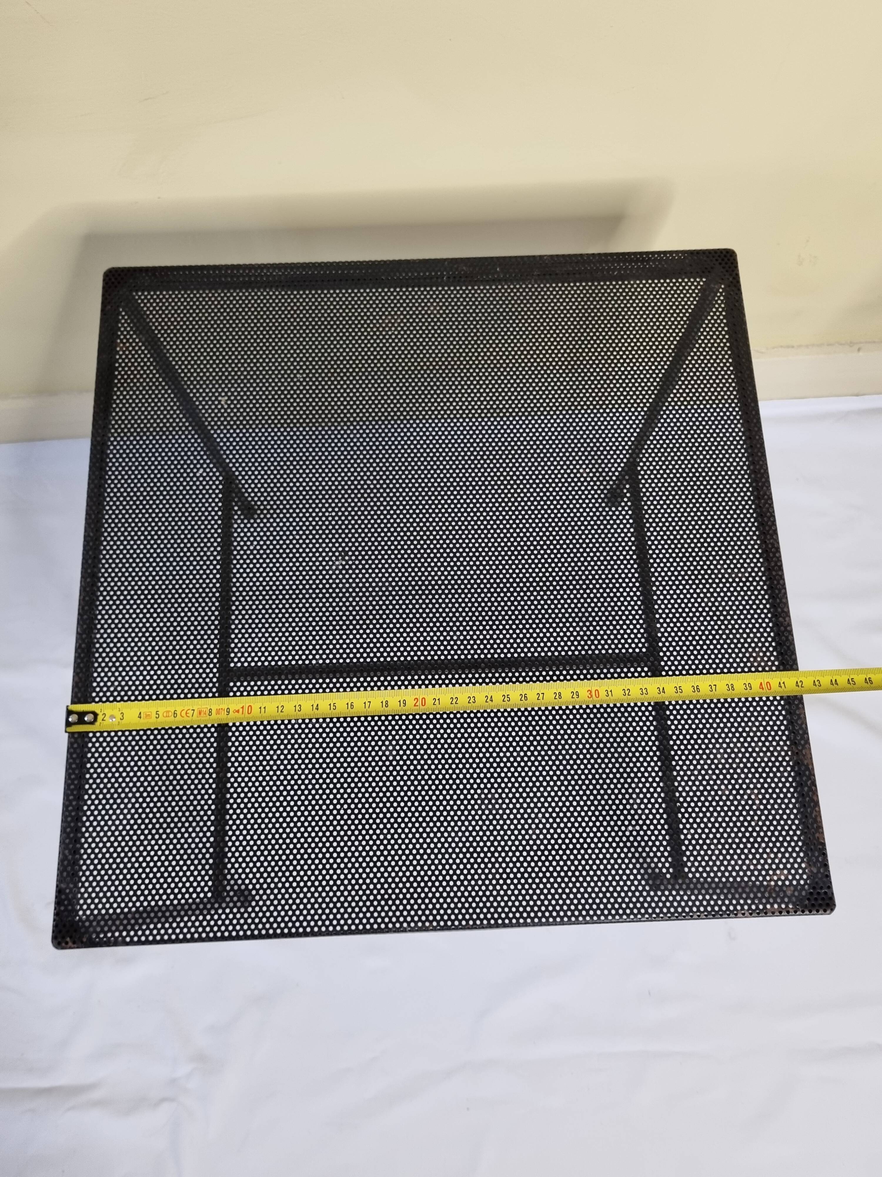 Vintage perforated metal side table, 42 cm