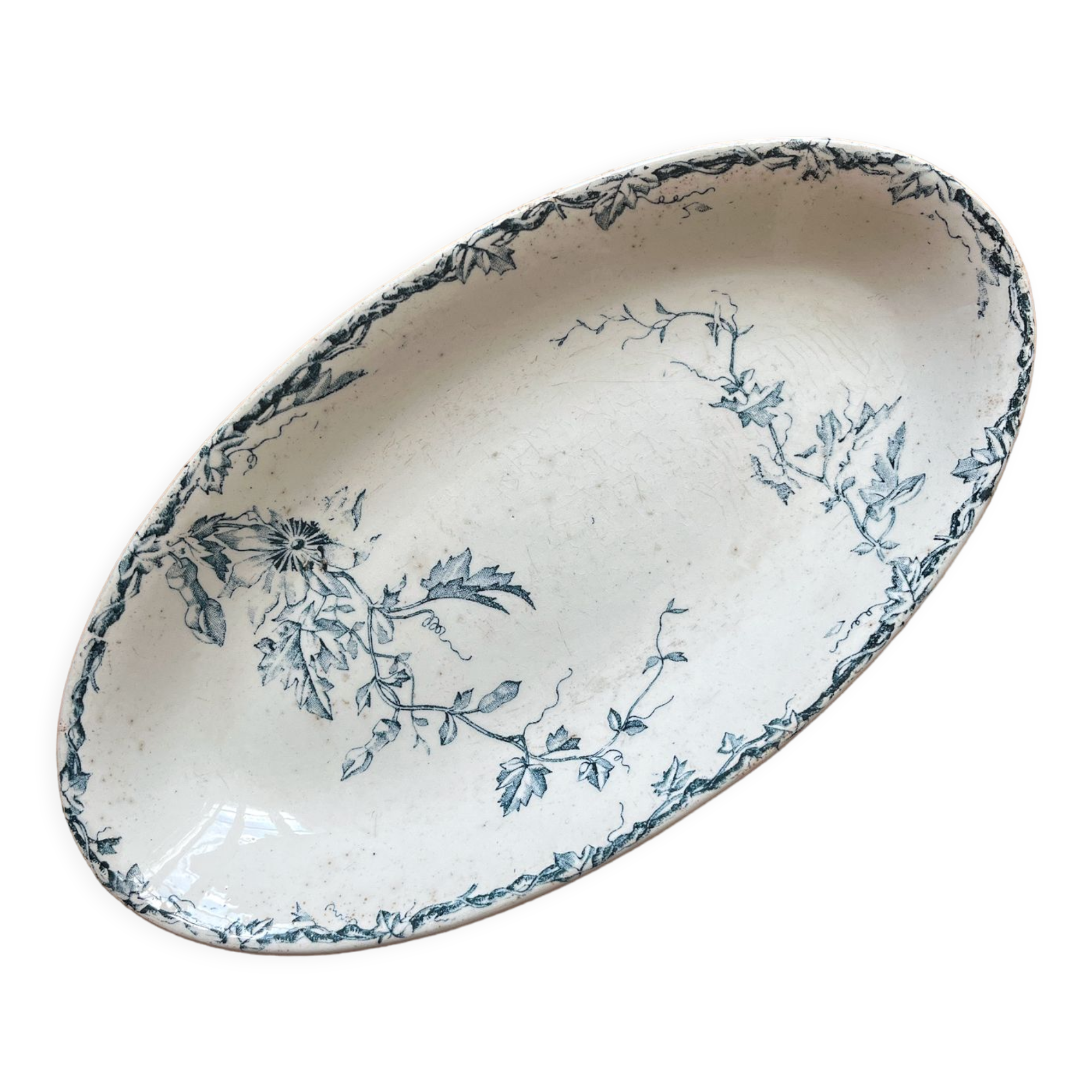 Ironstone dish, Passiflore KG Lunéville, circa 1900