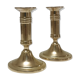 Pair of solid scandinavian danish handmade brass candle holders vintage