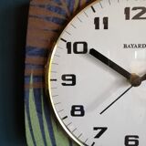 Vintage clock silent wall "Bayard blue green copper"