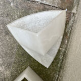 Set of 2 alabaster corner sconces