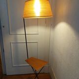 Tripod floor lamp and its tablet. 60s.