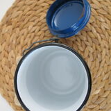 Pot à lait en tôle emaillé bleu