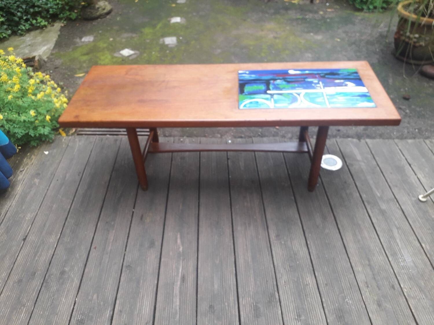 Scandinavian coffee table, Touraine enamels