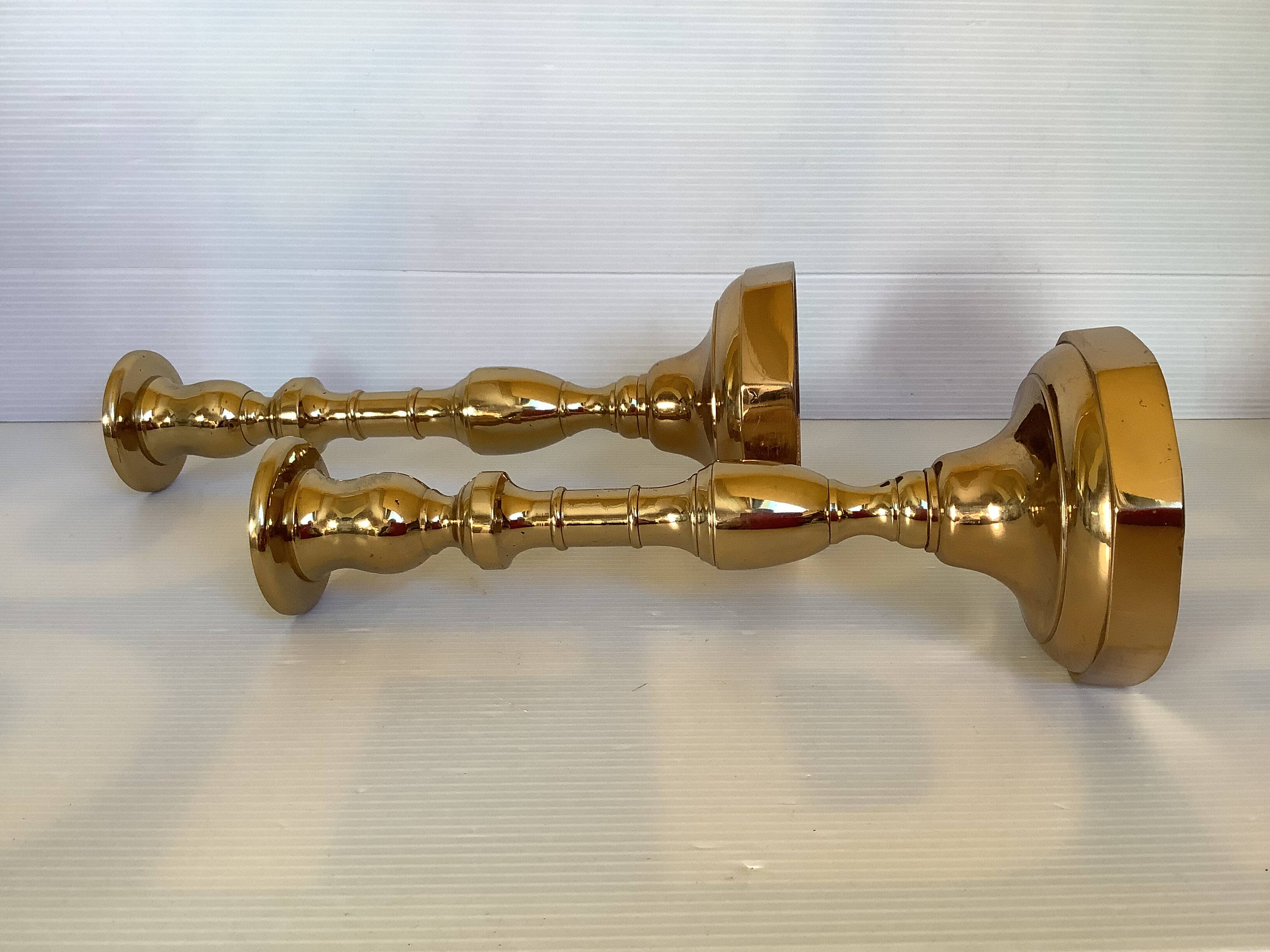 Pair of large brass candlesticks