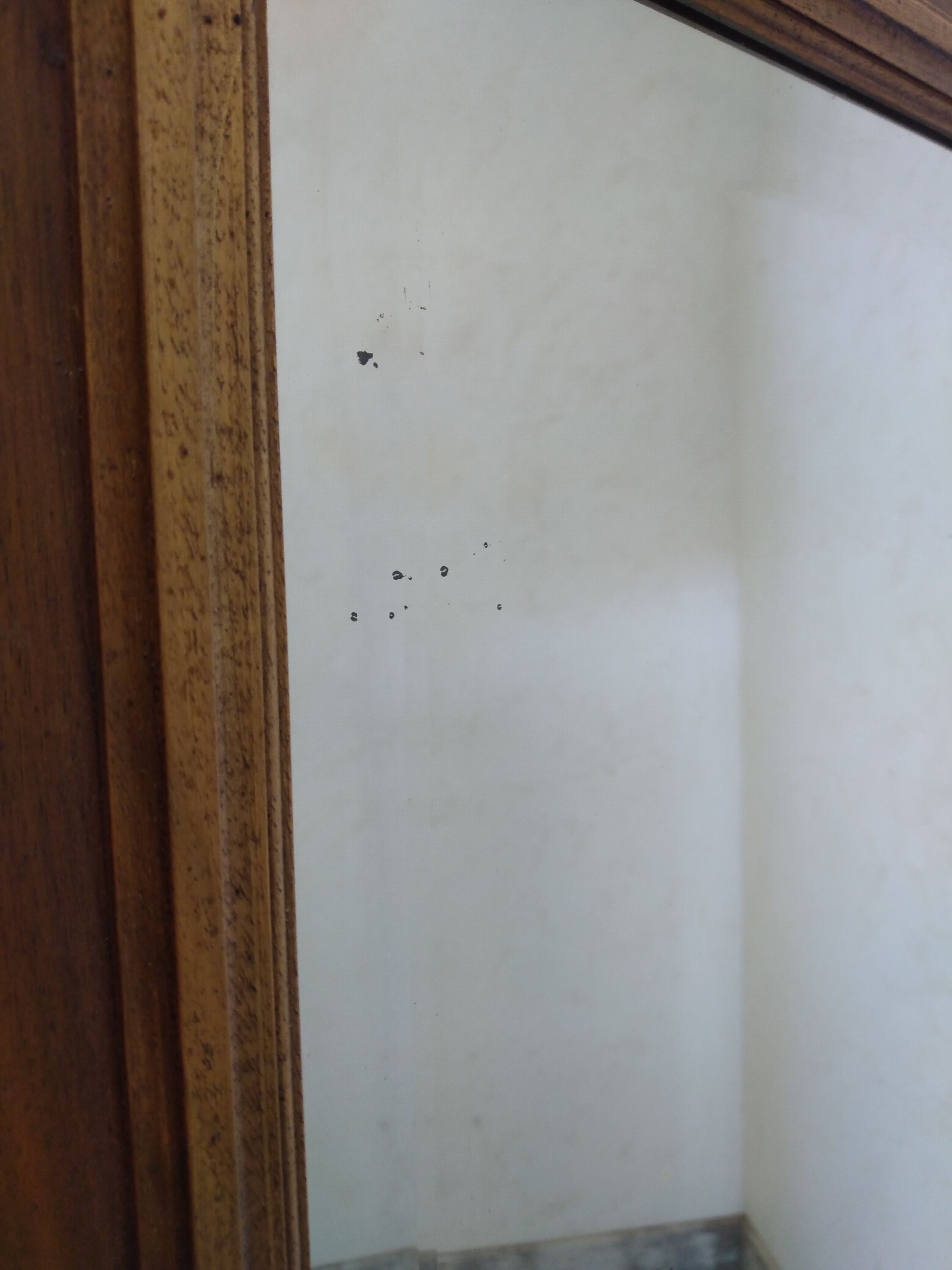 Old hosiery door with mirror