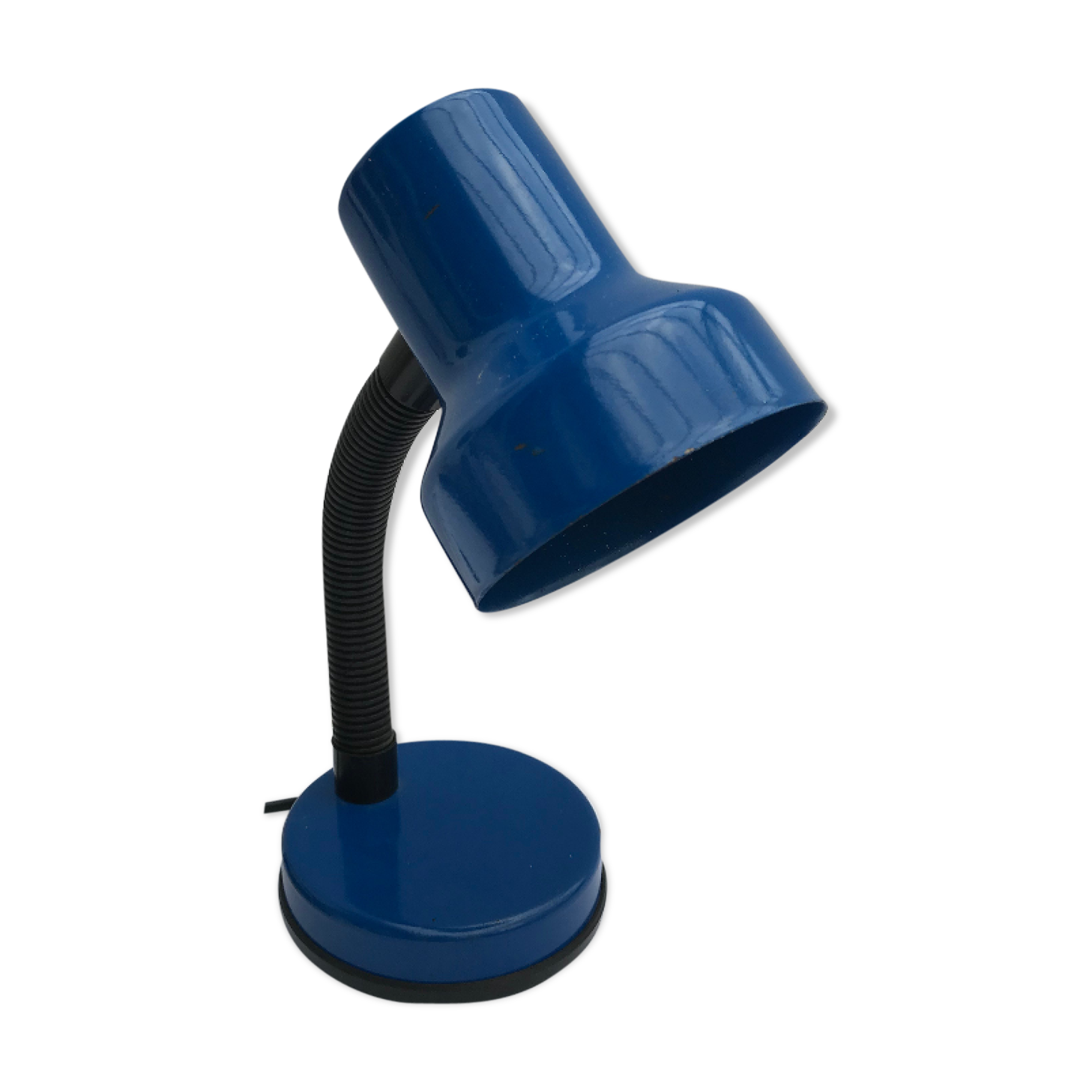 Office lamp Brama blue metal bras flexible black 70s italy vintage