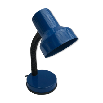 Lampe de bureau Brama métal bleu bras flexible noir années 70 Italy vintage