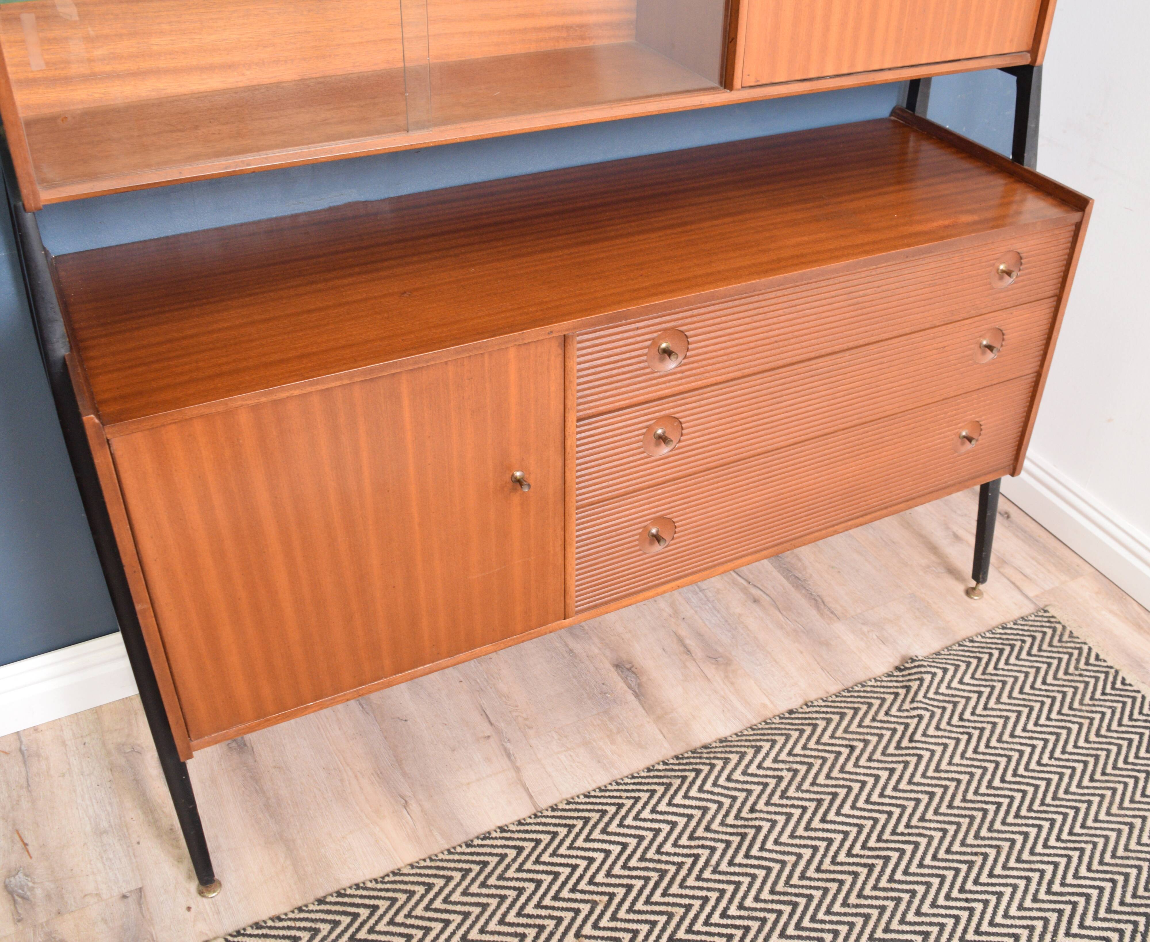 Restored Teak 1960s Nathan High Sideboard Cabinet