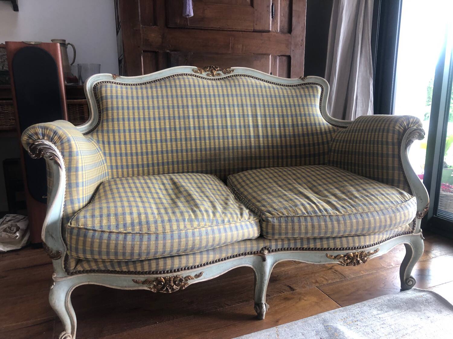 Louis XV rococo sofa and armchair