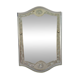 Large vintage Venetian style engraved mirror, 81 x 53 cm, 1950