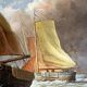 John Russel Chancellor (1925-1984) rare sur le marché, huile sur toile, marine, bateaux