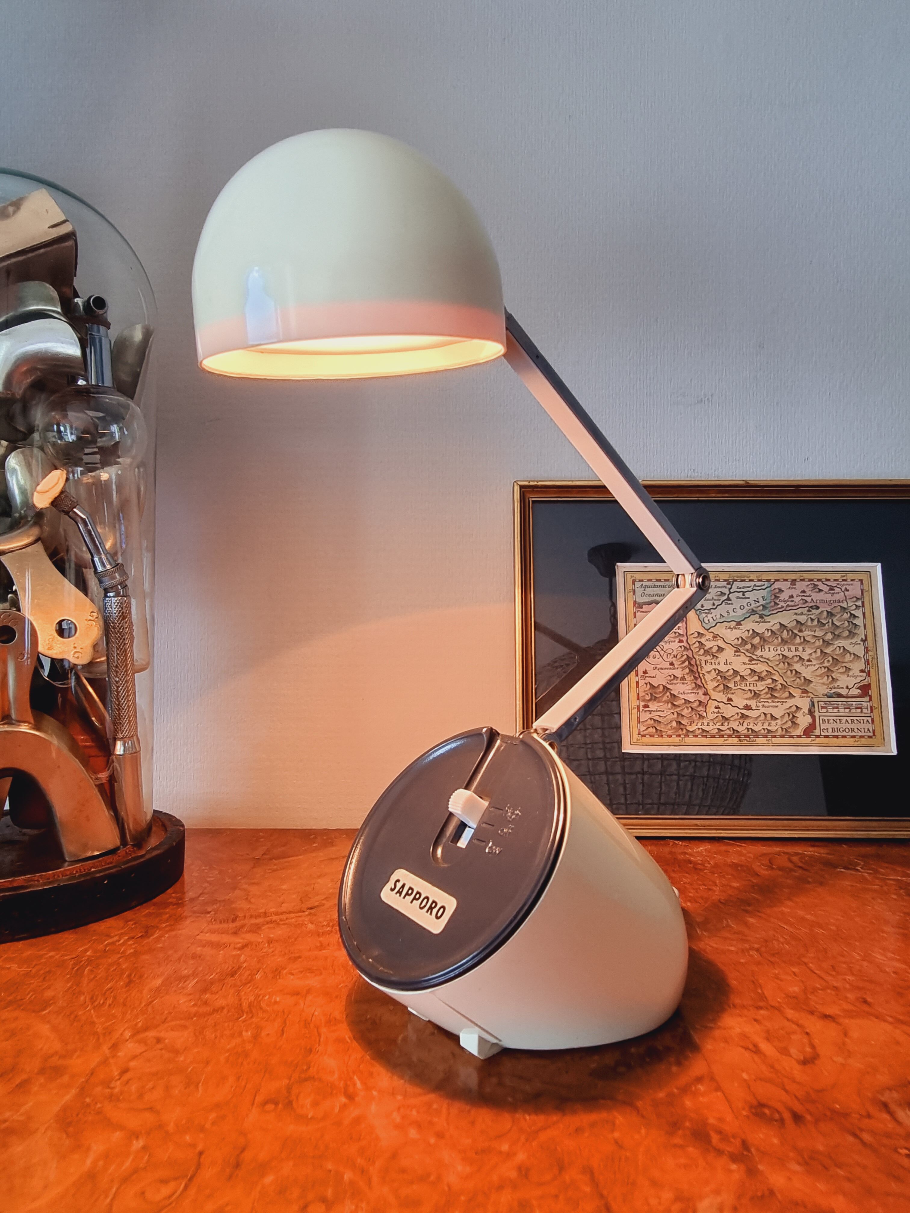 Japanese desk lamp, Space Age design, Kreo-Lite. 1970