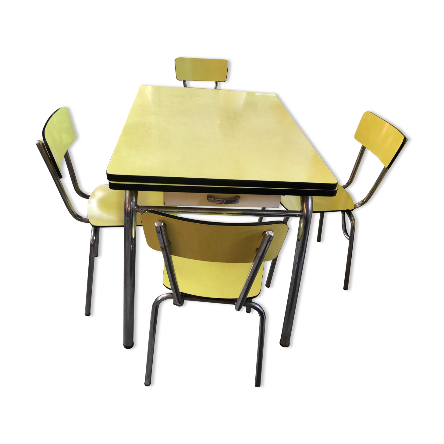 table + 4 chairs formica vintage 1960