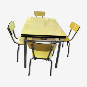 table + 4 chairs formica vintage 1960
