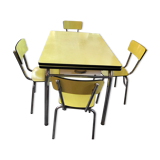 table + 4 chairs formica vintage 1960