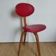Vintage Bow-Wood chair by Steiner - red seat and dark wood
