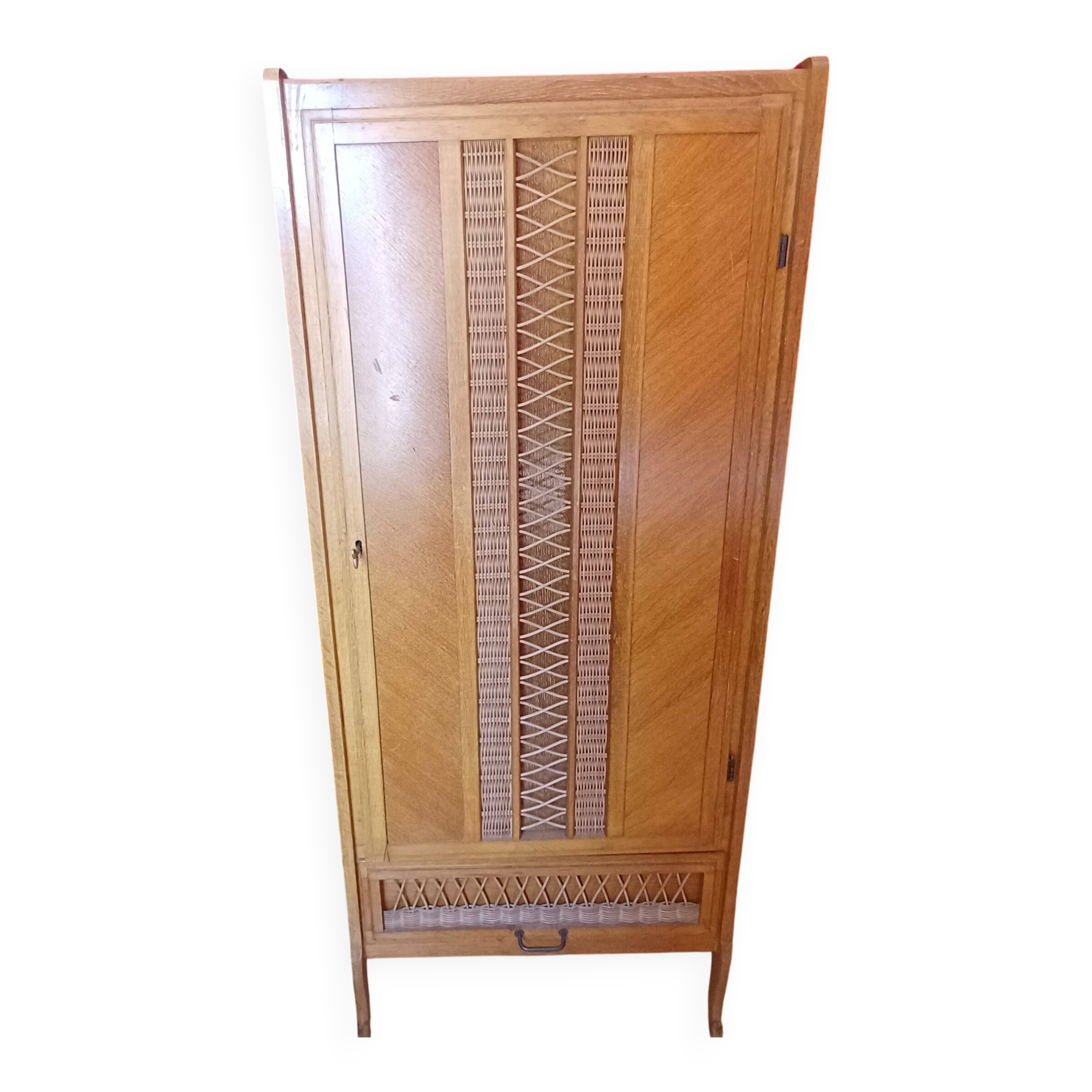 Armoire  rotin  vintage