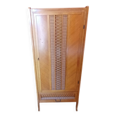 Vintage rattan wardrobe