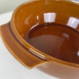 Large caramel enamelled bowl