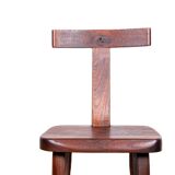 Set of 4 Scandinavian chairs in solid Elm, model T in the style of Olavi Hannin.